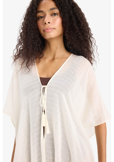 Defacto Fall İn Love Regular Fit Pamuklu Kimono Z0696az25sper103 Ekru