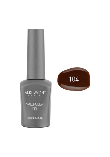 Alix Avien Kahverengi Kalıcı Oje 104-yoğun Renk Veren Jel Oje 12 Ml-nail Uv Gel Polish 104
