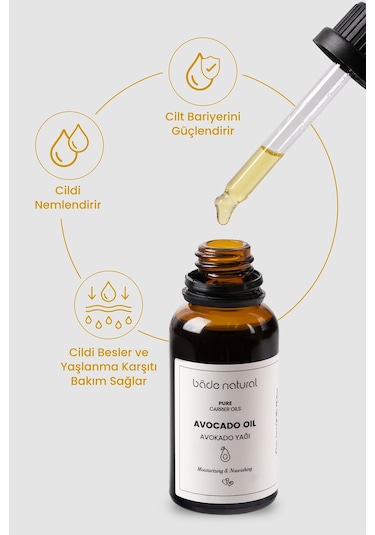 Bade Natural Saf Soğuk Sıkım Doğal Avokado Yağı 30 ML