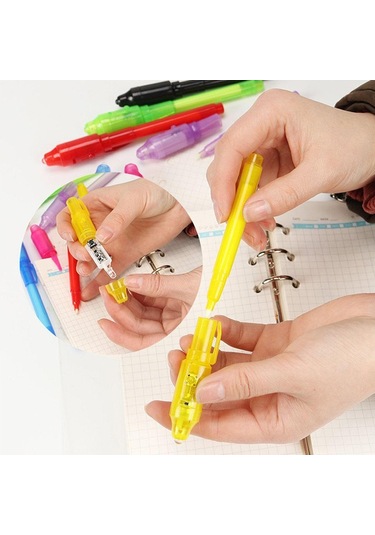 10 Pcs Yaratıcı Sihirli Uv Işık Görünmez Mürekkep Kalem İşaretleyici Kalem Mor Diğer
