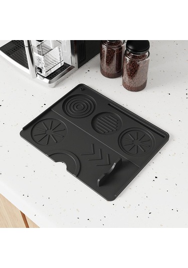 Homyl Espresso Tamper Mat Silikon Dayanıklılık Kahve Siyah