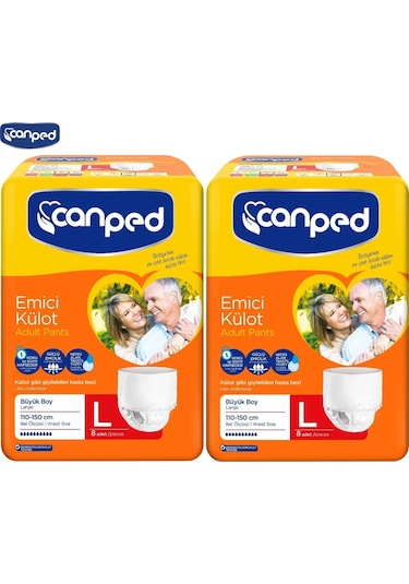 Canped Emici Külot Hasta Bezi Büyük-Large 16 Adet (2Pk*8)