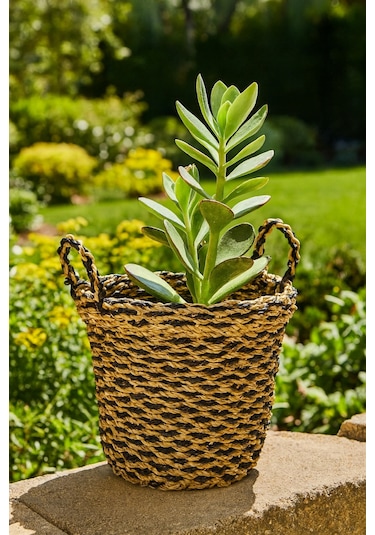 Dekoratif Yuvarlak Hasır Çamaşır Sepeti 42X35Cm Diğer