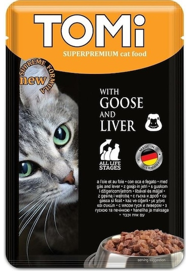 Tomi Premium Pouch Kazlı ve Ciğerli Yetişkin Kedi Konservesi 100 G