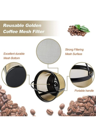 Ximistore9 2 Adet Yeniden Kullanılabilir Kahve Filtresi Sepeti - 8-12 Bardak Kapasitesi - Çeşitli Kahve Makinaları İçin Uyumlu - Lezzeti Artırır - Çevre Dostu - Kolay Temizlenir