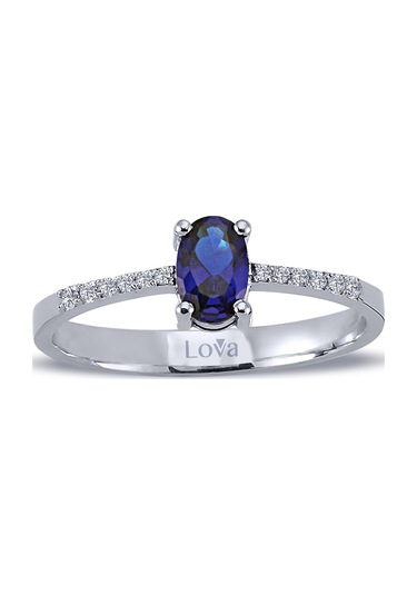 Lova Pırlantalı Oval Safir Yüzük - 1020284