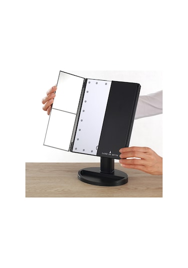 Land Of Myth Hd Zoom 24 Şerit Led Işıklı Makyaj Aynası Siyah