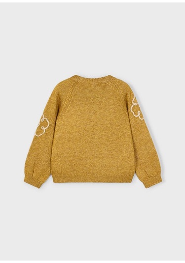 Mayoral Hardal Kız Çocuk Çiçek Aplikeli Kazak 4308 Hardal