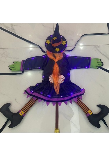 Cadı Ağaca Çarpıyor Cadı Dekoru Dışarıda Cadı Kapısı Bahçe Cadıları Komik Parti Korkutucu Perili Ev Aksesuarları