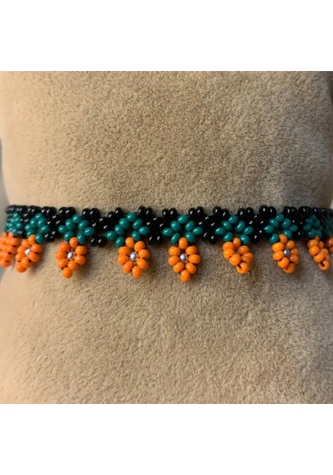 Uretti - Hülya 7360 - El Yapımı Renkli Kum Boncuk Halhal Çok Renkli