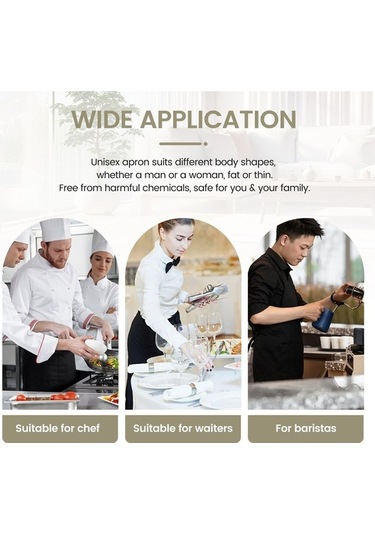 Ulzyvf Unisex Siyah Siyah Paket Önlük Önlük Geniş Cepli 2 12 - Tr Siyah