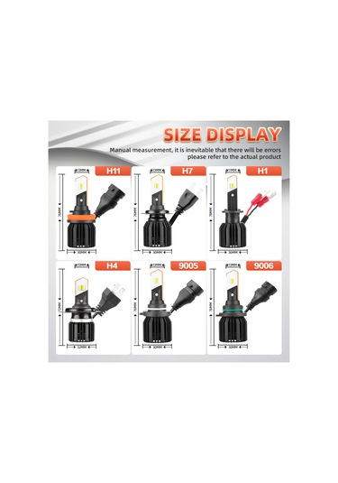 Suofeng 50w Ip68 Su Geçirmez Led Far Ampulü 9006/hb4 - 8000lm 6000k Uzun Menzil