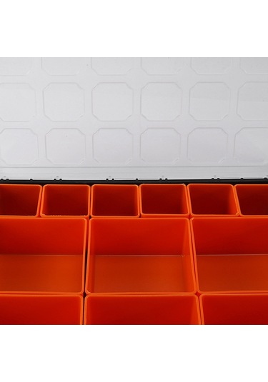 Leasetake Bf-312 Lastic Donanım Aleti Saklama Kutusu Anahtar Vida Parçaları Donanım Düzenleyici Kutusu Siyah Ve Turuncu