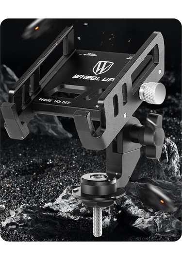 Wheel Up-bisiklet Telefon Tutucu Ayarlanabilir Alüminyum Alaşımlı Y29355-b Siyah