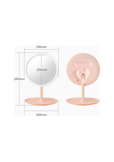 Ctbx Üç Renk Led Işıklı Makyaj Aynası Pembe