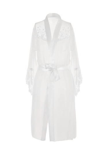 NBB Kadın Ekru Fantezi Saten Gecelik Sabahlık Takım