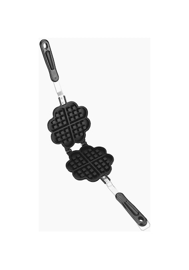 Yifomall Evde Kalp Şekilli Gofret Pişirmek İçin Alüminyum Kaplama, Anti Yapışkan, Gaz Ocak Uyumlu Fırın Kalıbı Gri