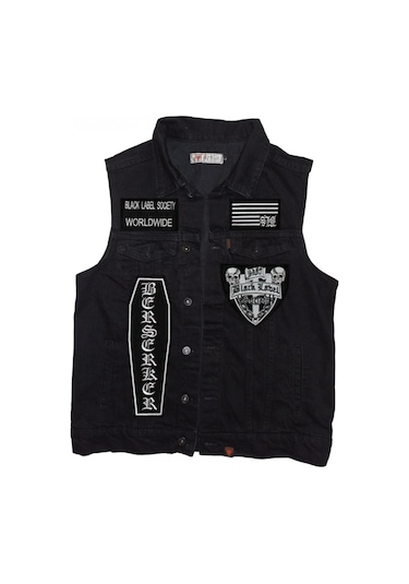 Black Label Society Siyah Kot Yelek Siyah