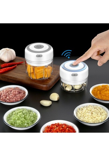 Singree Mini Kablosuz Sarımsak Ezme Makinesi - Güçlü Ve Pratik Ev Aleti Beyaz