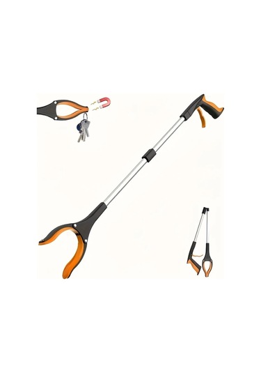 Fochsia 4 Renk Seçenekli Turuncu Uzun Saplı Hafif Çöp Maşası - Geniş Ağız İle Yaşlılar Ve Ev Temizliği İçin Pratik Çöp Toplama Aleti