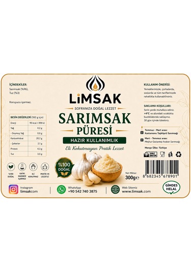 Limsak Katkısız Sarımsak Püresi 300 G