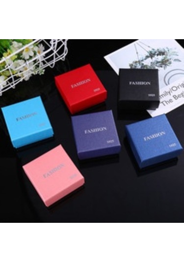 Kangvka Siyah Kâğıt Gümüşlük Kutusu - 7.5x7.5x3.5 Cm - İç Sponge İle Mücevher Koruma Siyah