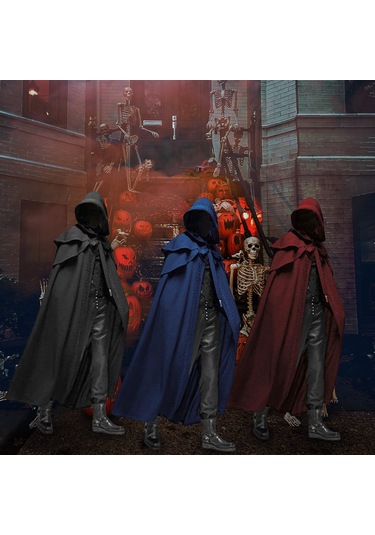 Cadılar Bayramı Kapşonlu Pelerin Unisex Erkek Kadın L2879ww-2