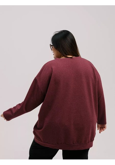 Lena Grand Oversize Sweatshirt Büyük Bedenler 185524006 Kırmızı