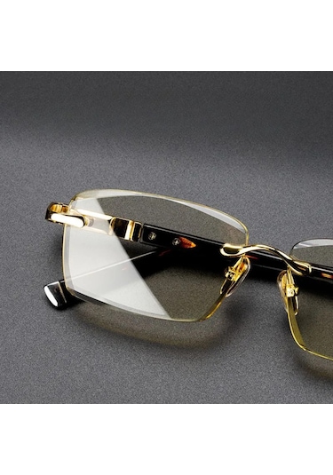 Geeroyoo Otomatik Dereceli Erkek Okuma Gözlüğü - Ptq Marka Tam Çerçeve, Kahverengi, +100 Derece