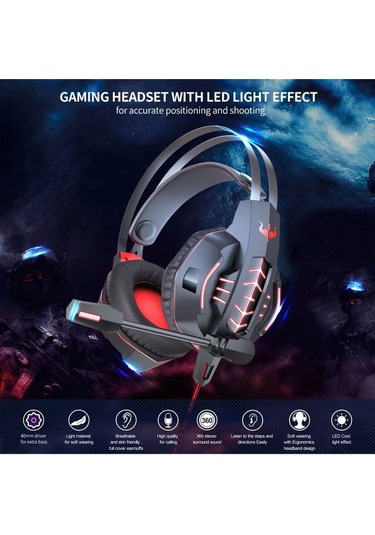 Ov-p20 Kulak Üstü Kablolu Kulaklık Mobil Ve Ps4 İçin Oyuncu Kulaklığı