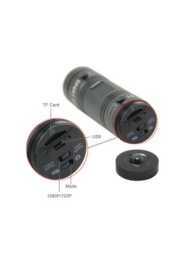 Prestigegoods Full Hd Kask Kamerası, Spor Bisiklet, Tf Kart Destek, 120 Geniş Açılı Lens Siyah