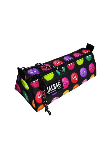 Jacbag Dual Prime İki Bölmeli Üçgen Emoji Çok Renkli Kadın/kız Çocuk Kalem Çantası Çok RENKLİ