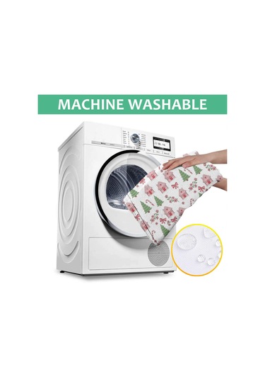 Noel Desenli Dikdörtgen Masa Örtüsü 60x84 İnç, Su Geçirmez Ve Leke Tutmaz-a189 Noel Zencefil Ekmek Evi