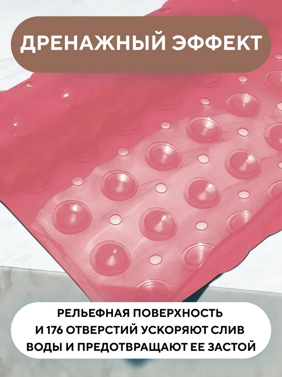 Conflate Banyo İçin Büyük Vantuzlu Kaydırmaz Paspas 283844634 Pembe