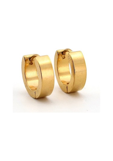 Solfera Halka Sarı Renk Paslanmaz Çelik Erkek Küpe E471 Çelik