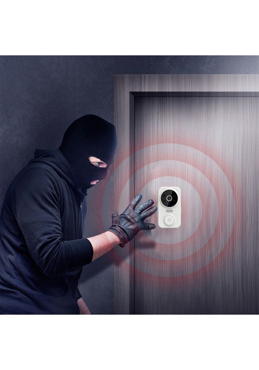 Fosenze S3 Akıllı Görüntülü Kapı Zili - Kablosuz 480p Kamera, İkili Konuşma, Gece Görüşü, Wifi İle Ulooka App'li Ev Güvenliği Beyaz