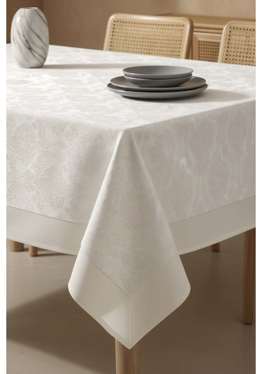 Damascus Krem Masa Örtüsü 160x220 Cm Çok Renkli