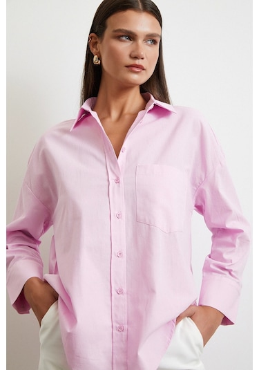 Must Have Poplin Gömlek Pembe Pembe
