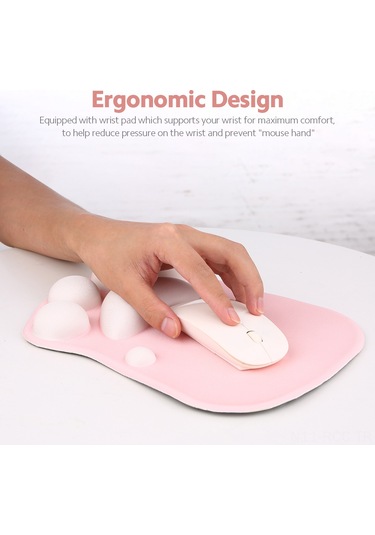 Ruicoo Sevimli Kedi Patili Silikon Bileklikli Mouse Pad - Kaymaz Tabanlı Oyun Ve Ofis Kullanımı