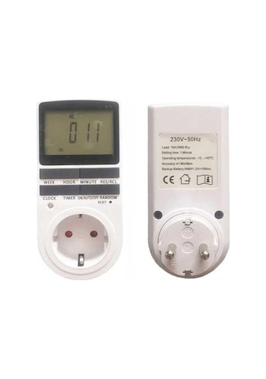 Samdoo Büyük Lcd Ekranlı Programlanabilir Zaman Rölesi - 16a/3680w Güç, 8 Fonksiyonlu Akıllı Priz