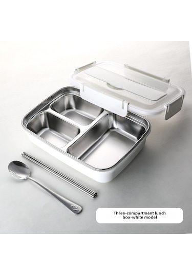 Youtek 304 Paslanmaz Çelik 3 Bölmeli Isı Saklama Yemek Kutusu - Öğrenci Ve Ofis Çalışanı İçin Taşınabilir, Leakproof, Taze Yemek Saklama Diğer