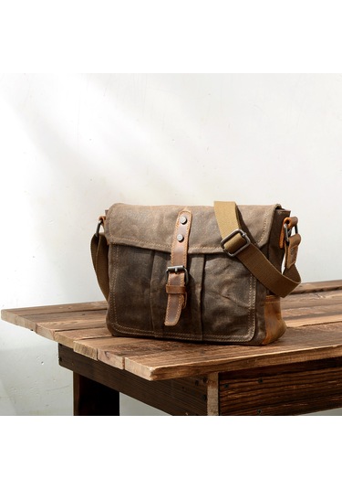 Yeni Retro Çapraz Askılı Çanta Rahat Kanvas Erkek Çantası Omuz Çantası Erkek Basit Erkek Çapraz Askılı Çanta Su Geçirmez Erkek Çantası Yatay Stil Gri Yeşil Askeri Yeşil