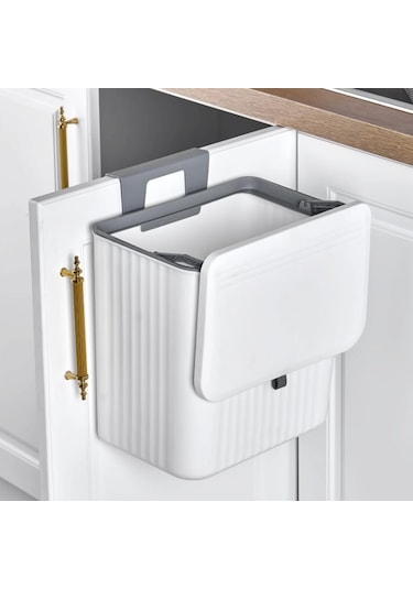 Çöp Kovası Asılabilir Çift Yön Kapaklı Tp727 Beyaz
