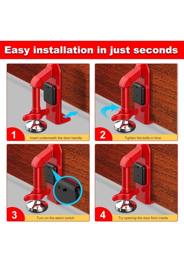 Geeroyoo "taşınabilir Kapı Kilidi - Seyahat & Ev Güvenliği İçin Ultra Sağlam Alaşımlı Bariyer"