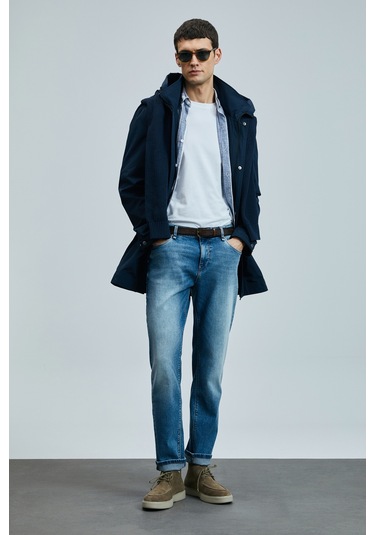 Lufian Mattıas Smart Jean Erkek Pantolon Slim Fit Mavi Mavi 111200189100300 Mavi