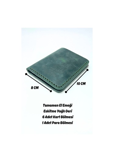 El Yapımı Hakiki Deri Premium Cüzdan Yeşil