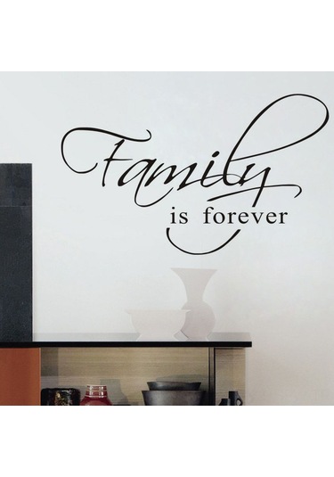 Maiyame Family Kalıcı Duvar Sticker, Ev Dekorasyonu, Kolay Kullanım, 51cmx32cm Siyah, Dayanıklı Malzeme, Ev İçi Zenginleştirici Diğer