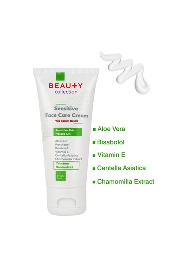 Beauty Collection Hassas Ciltlere İçin Yatıştırıcı ve Nemlendirici Yüz Bakım Kremi 50 ML