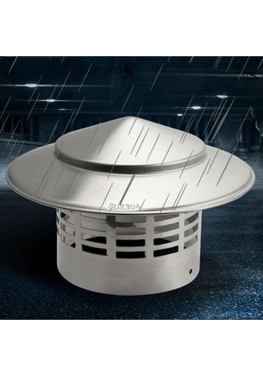 Pazly Paslanmaz Çelik Baca Kapağı Dış Duvar Hava Çıkışı Koruyucu Kapak Şömineler 110mm