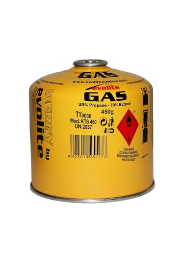 Evolite Butane Propane Vidalı 450 Gr. Ocak Kartuşu Siyah